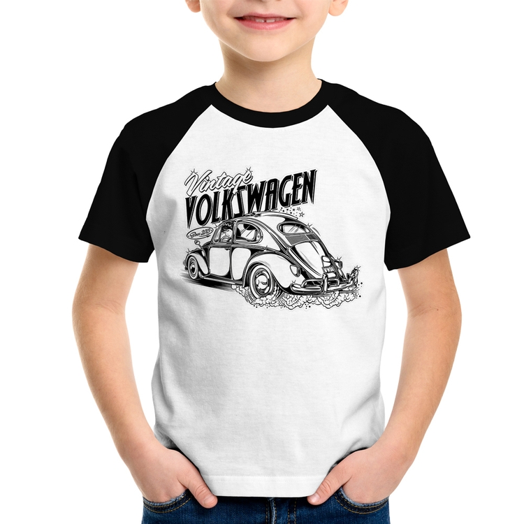 Camiseta Raglan Infantil Fusca