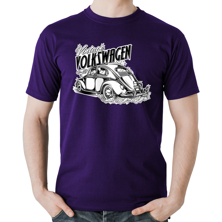 Camiseta Algodão Fusca - Roxa