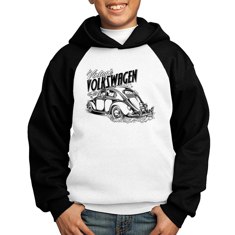 Moletom Infantil Fusca - Branco/Preto