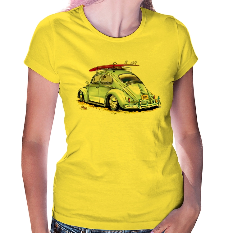 Baby Look Fusca Vintage - Amarela