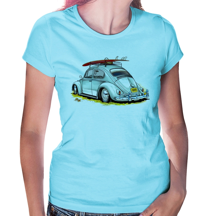 Baby Look Fusca Vintage - Azul Bebê