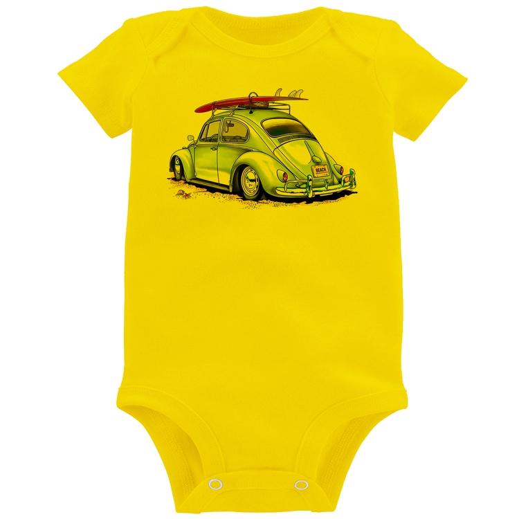 Body Bebê Fusca Vintage - Amarelo