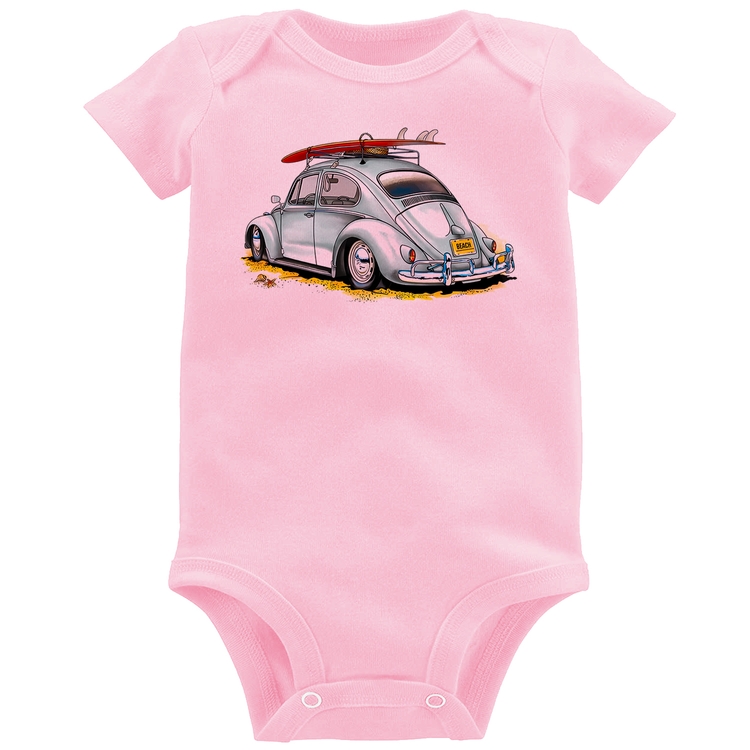 Body Bebê Fusca Vintage - Rosa Bebê