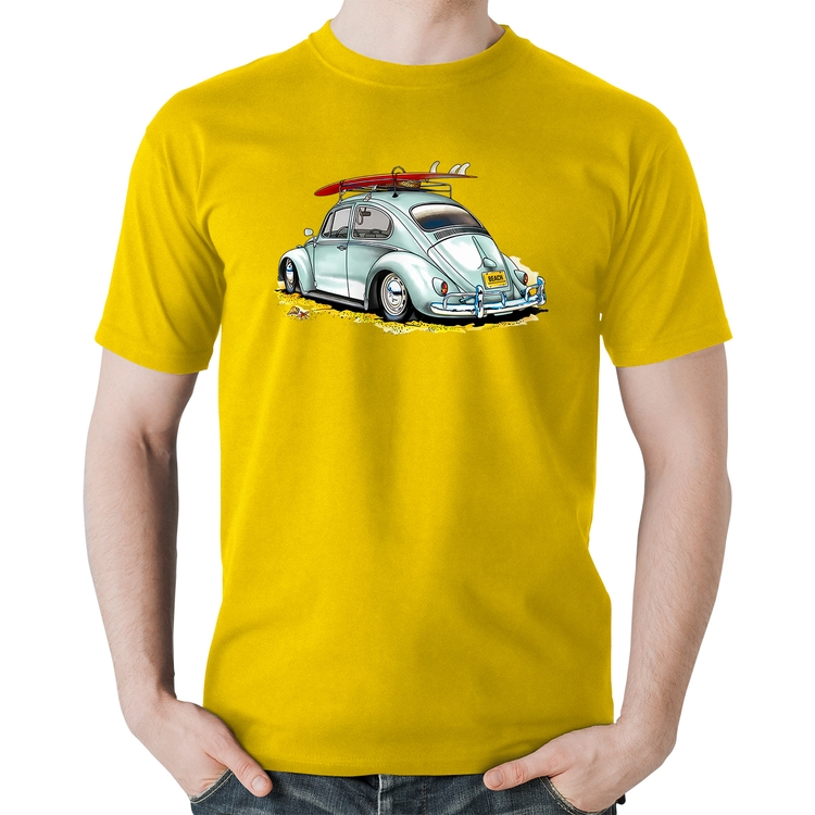 Camiseta Algodão Fusca Vintage - Amarela