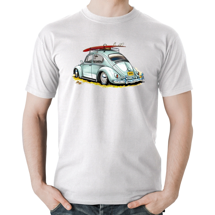 Camiseta Algodão Fusca Vintage - Branca