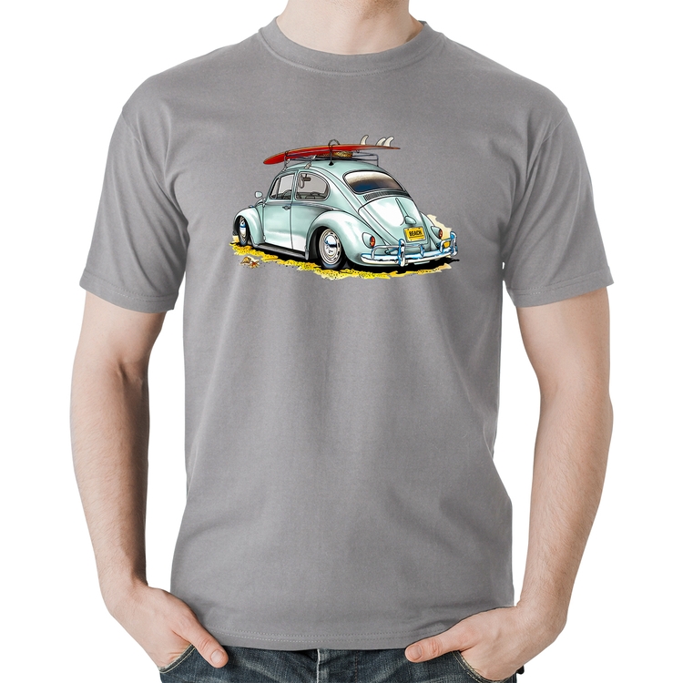 Camiseta Algodão Fusca Vintage - Cinza