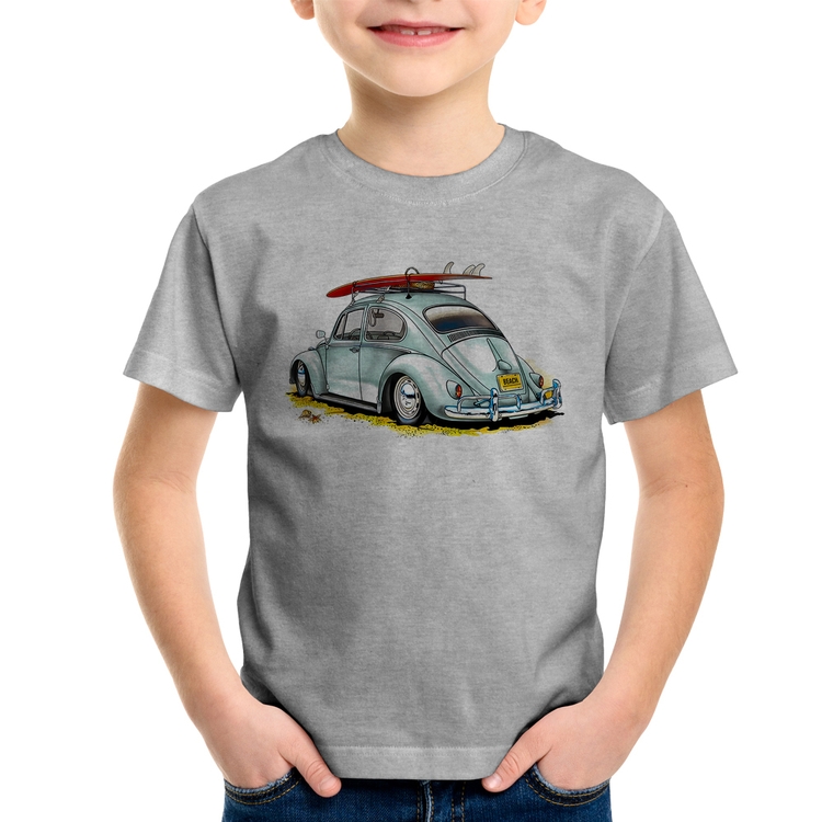 Camiseta Infantil Fusca Vintage - Cinza