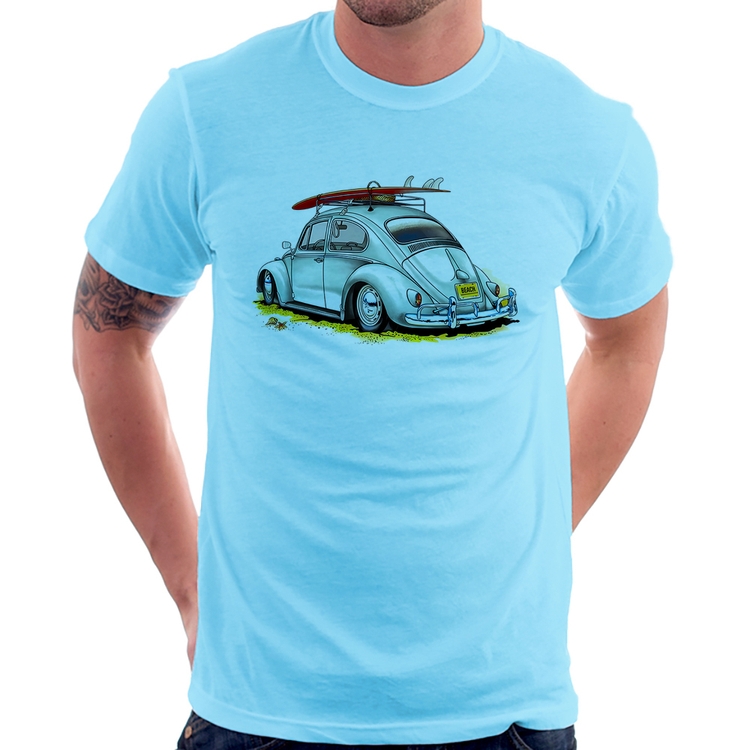 Camiseta Fusca Vintage - Azul Bebê