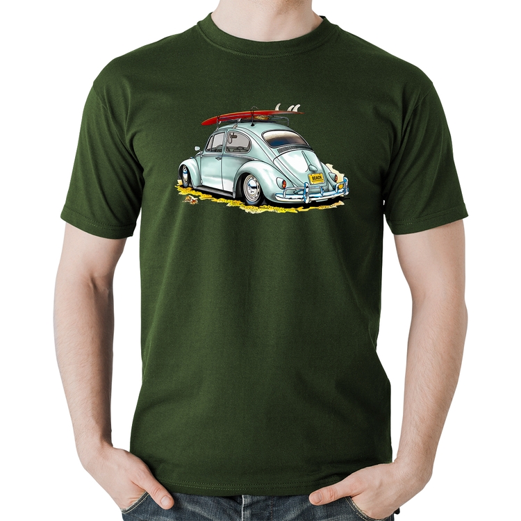Camiseta Algodão Fusca Vintage - Musgo