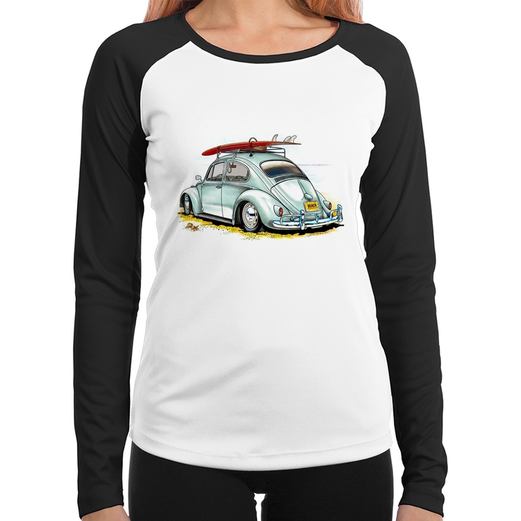 Baby Look Raglan Fusca Vintage Manga Longa