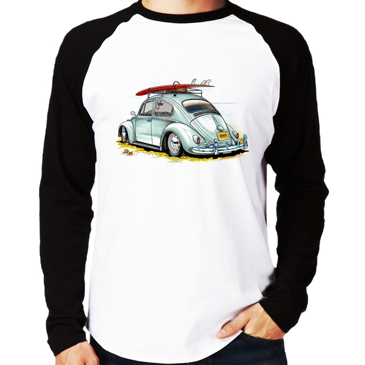 Camiseta Raglan Fusca Vintage Manga Longa