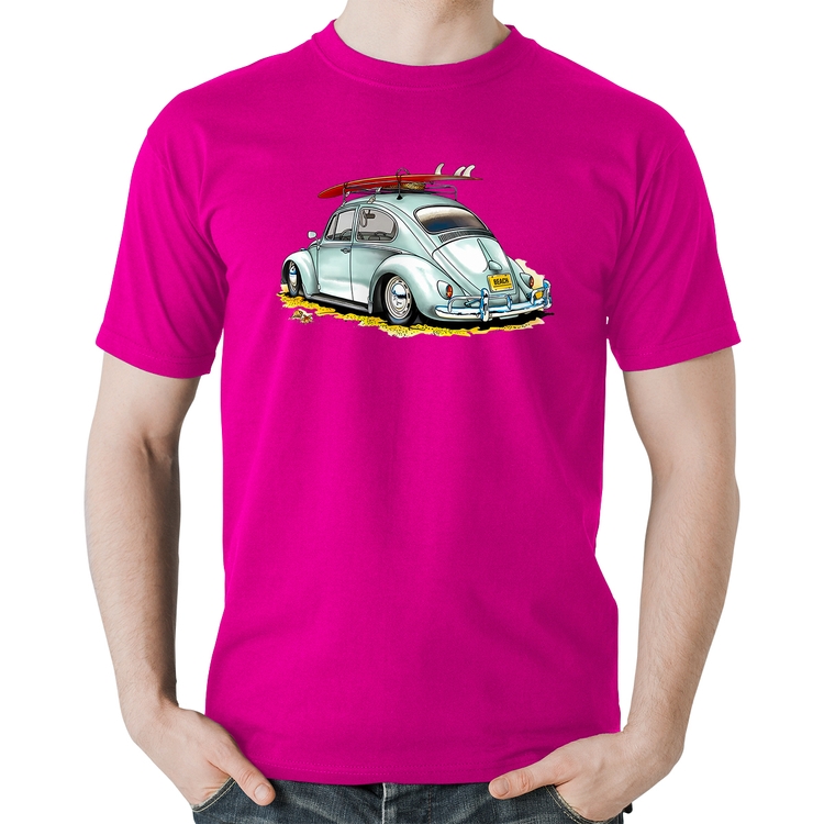 Camiseta Algodão Fusca Vintage - Rosa