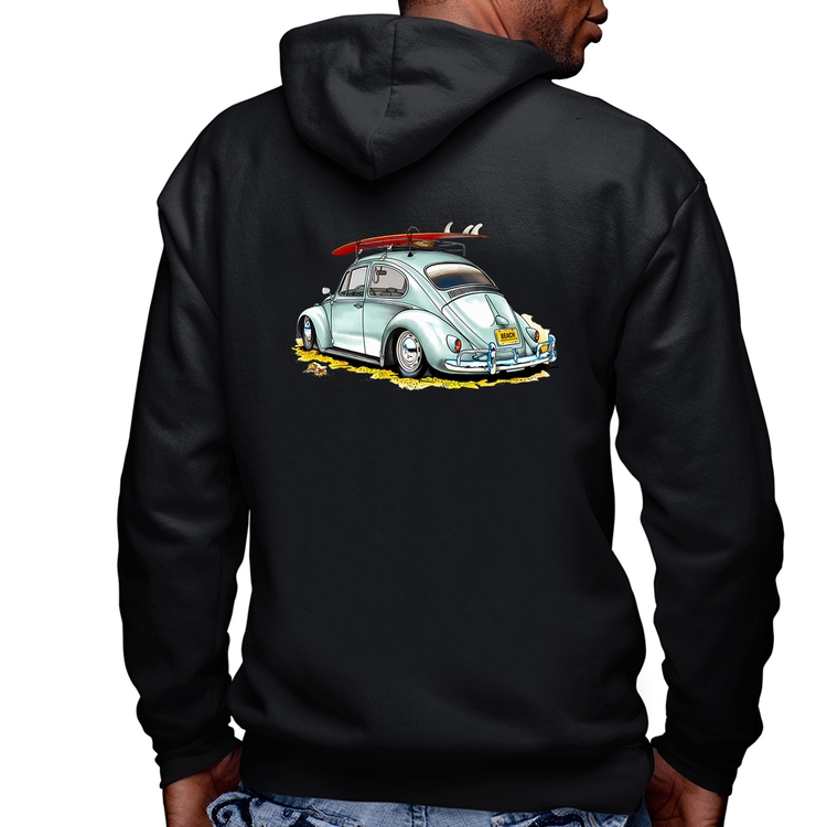 Blusa Moletom Fusca Vintage Masculina com Capuz e Zíper