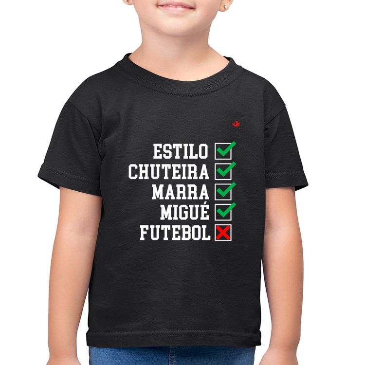 Camiseta Algodão Infantil Futebol que é bom, nada