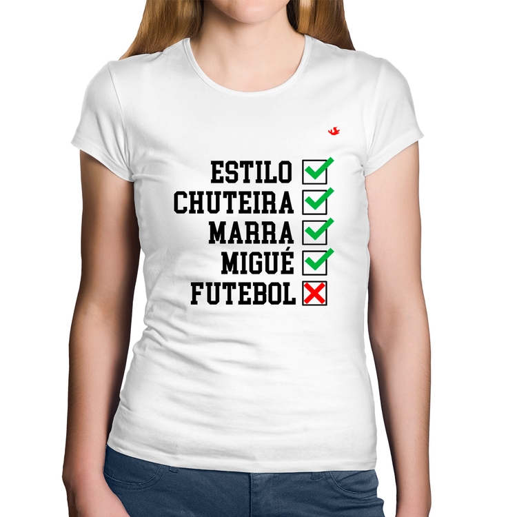 Baby Look Algodão Futebol que é bom, nada - Branca