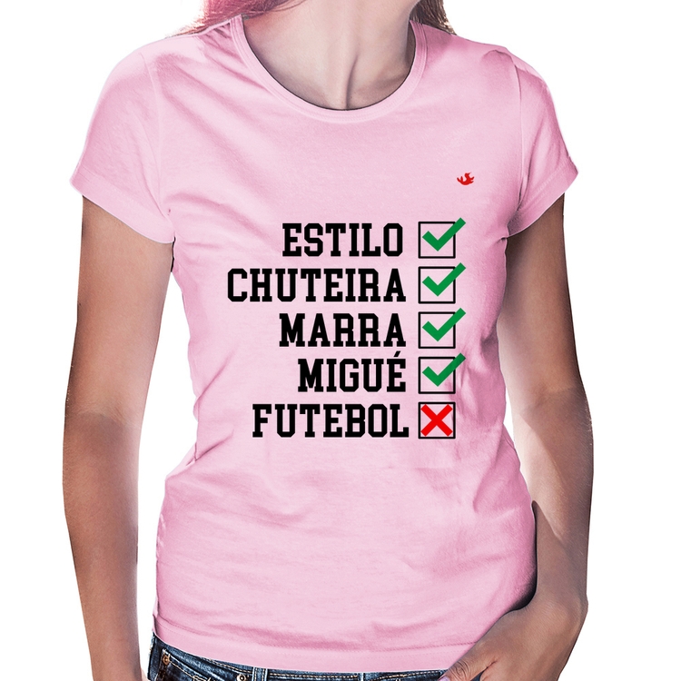 Baby Look Futebol que é bom, nada - Rosa Bebê