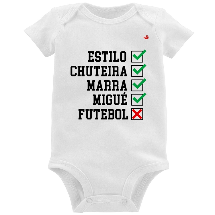Body Bebê Futebol que é bom, nada