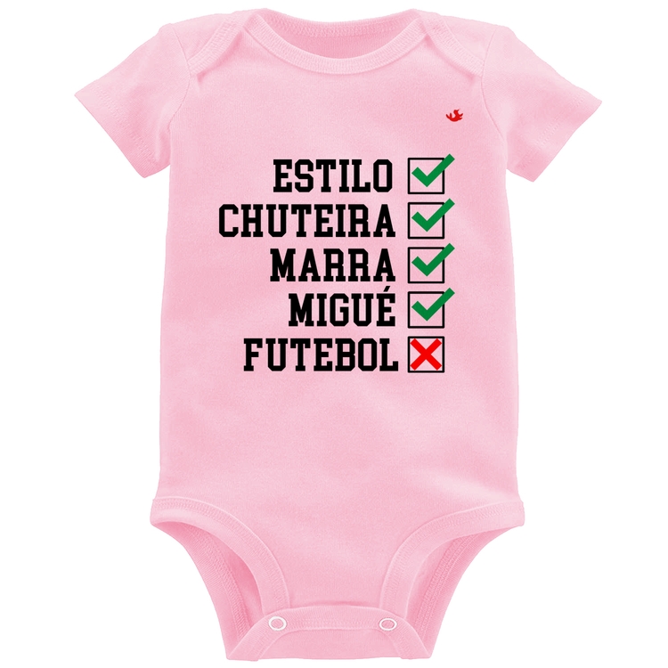 Body Bebê Futebol que é bom, nada - Rosa Bebê