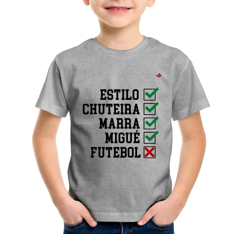 Camiseta Infantil Futebol que é bom, nada - Cinza