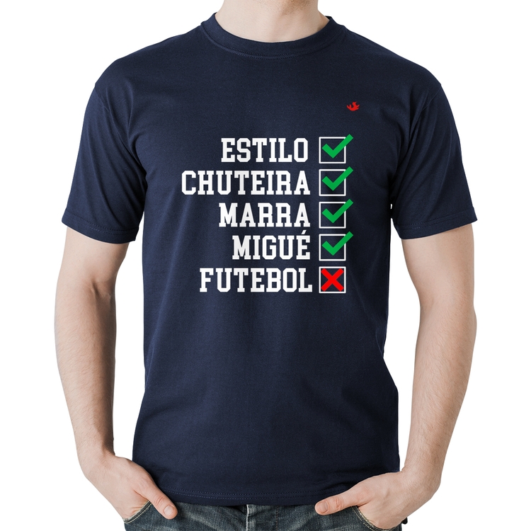Camiseta Algodão Futebol que é bom, nada - Marinho