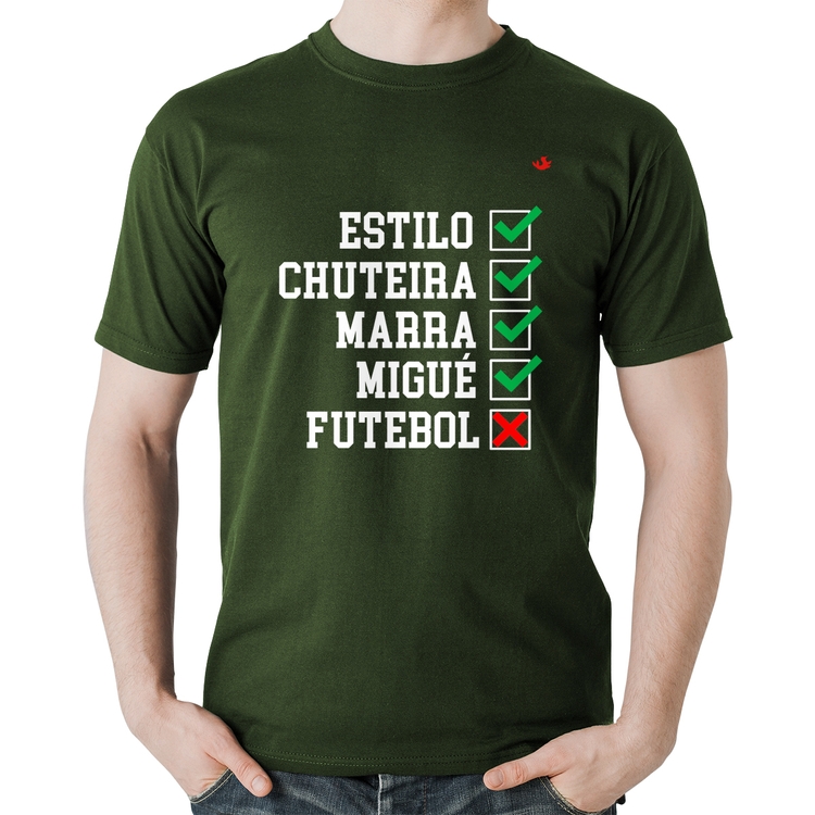 Camiseta Algodão Futebol que é bom, nada - Musgo