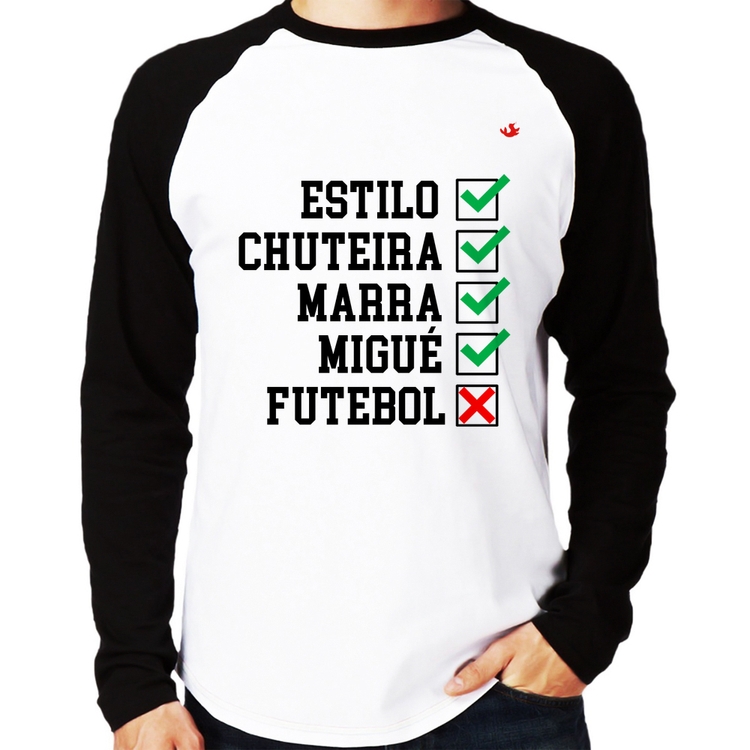 Camiseta Raglan Futebol que é bom, nada Manga Longa