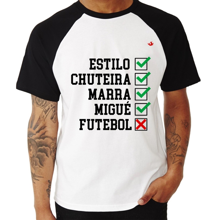 Camiseta Raglan Futebol que é bom, nada