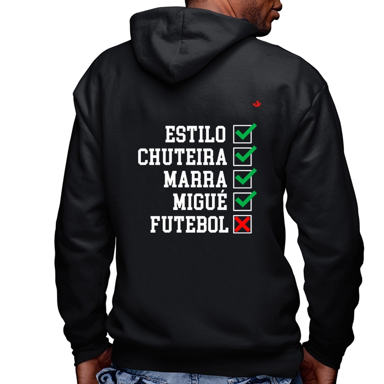 Blusa Moletom Futebol que é bom, nada Masculina com Capuz e Zíper