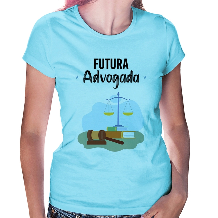 Baby Look Futura Advogada - Azul Bebê