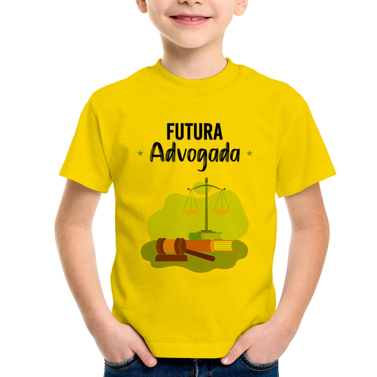 Camiseta Infantil Futura Advogada - Amarela