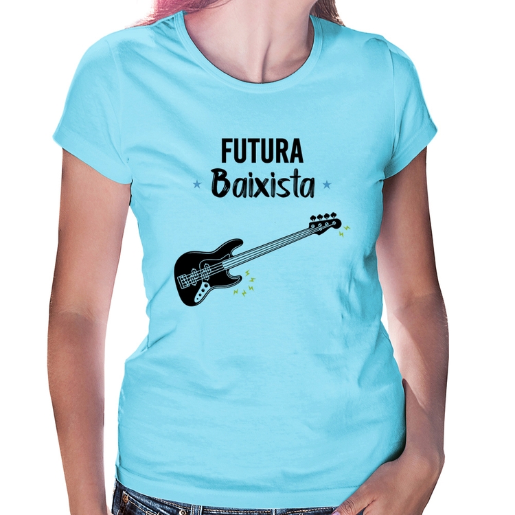 Baby Look Futura Baixista - Azul Bebê