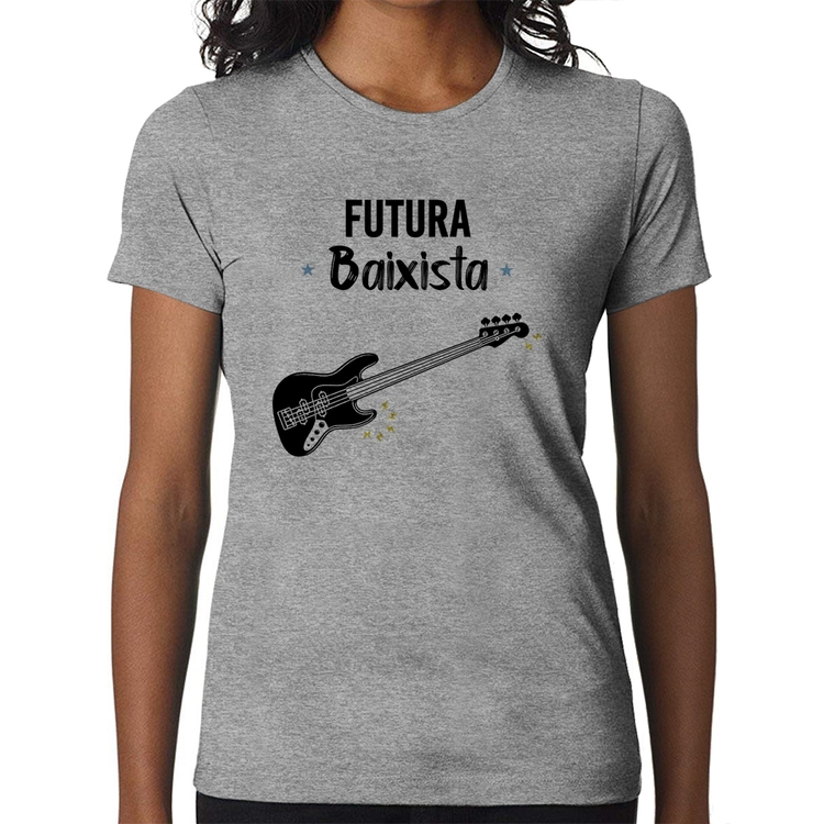 Baby Look Futura Baixista - Cinza