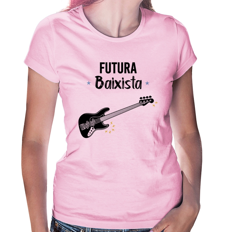 Baby Look Futura Baixista - Rosa Bebê