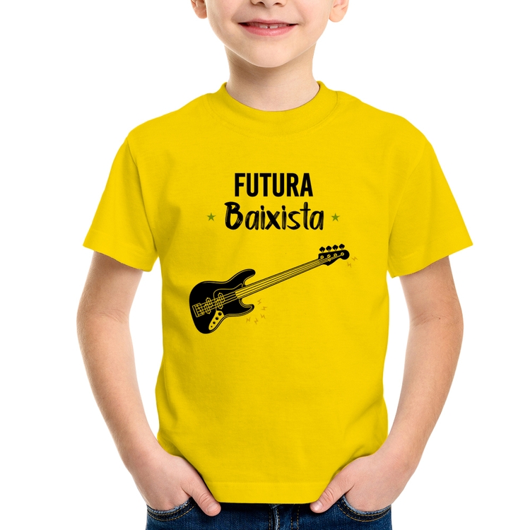 Camiseta Infantil Futura Baixista - Amarela