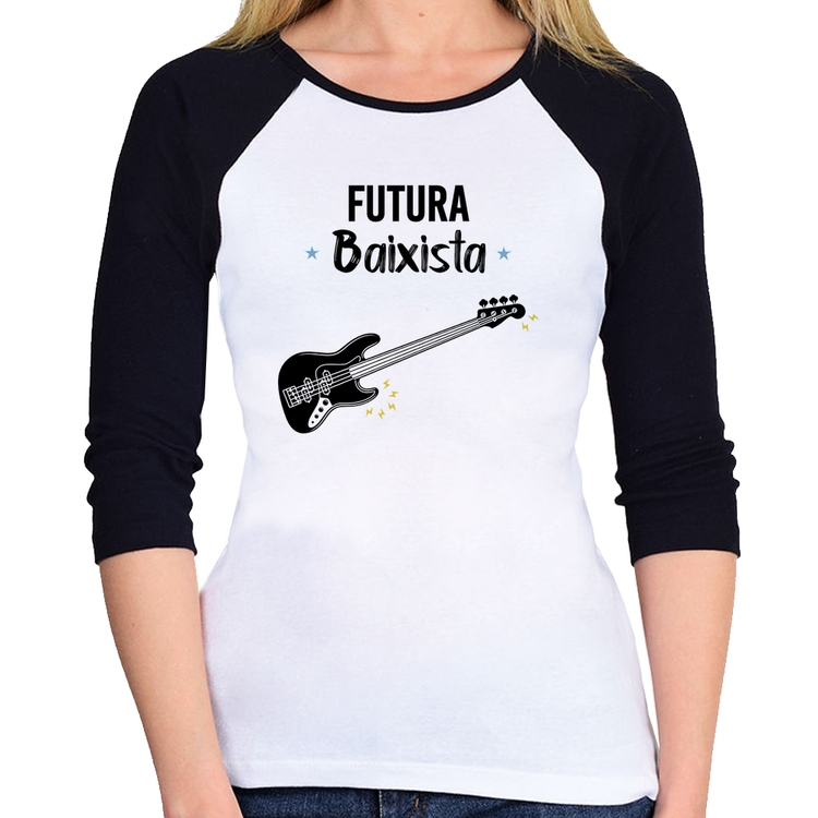 Baby Look Raglan Futura Baixista Manga 3/4