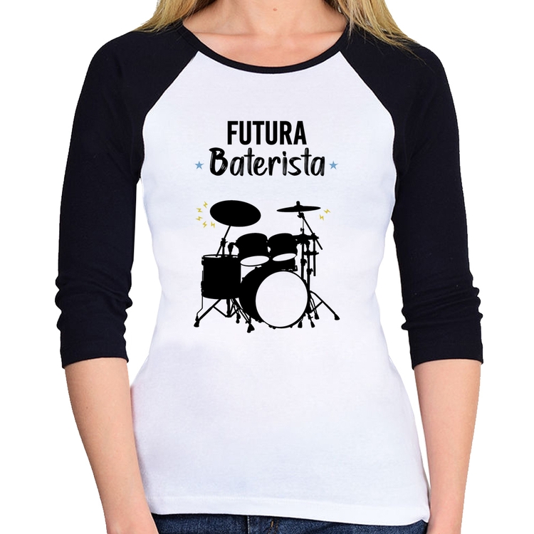Baby Look Raglan Futura Baterista Manga 3/4