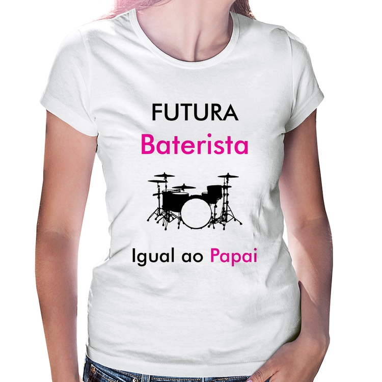 Baby Look Futura Baterista Igual ao Papai