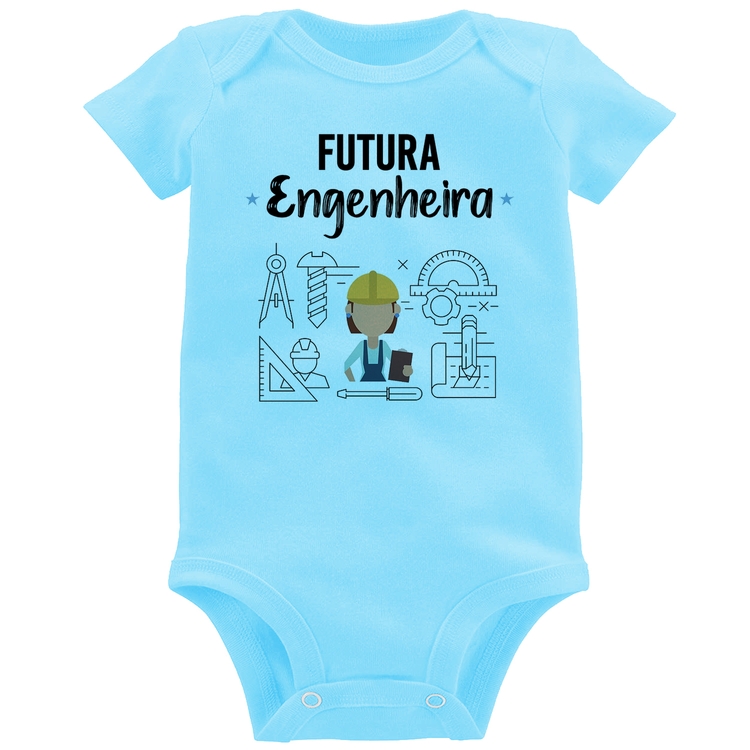 Body Bebê Futura Engenheira - Azul Bebê