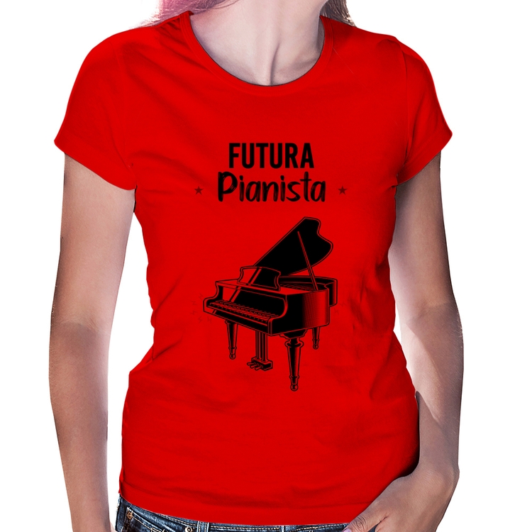 Baby Look Futura Pianista - Vermelha