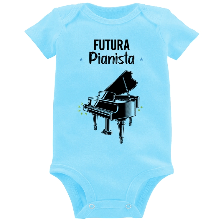 Body Bebê Futura Pianista - Azul Bebê
