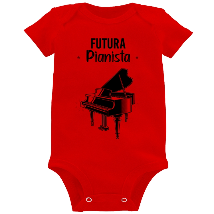 Body Bebê Futura Pianista - Vermelho
