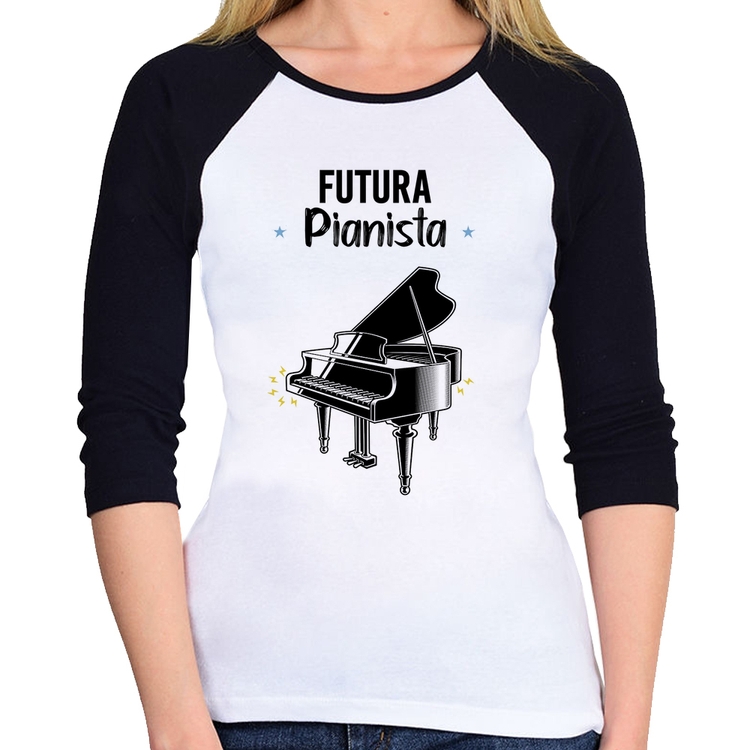 Baby Look Raglan Futura Pianista Manga 3/4