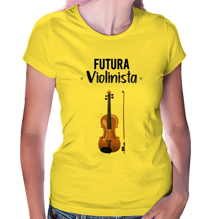 Baby Look Futura Violinista - Amarela