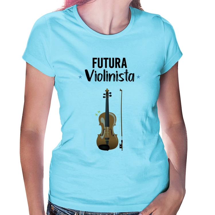 Baby Look Futura Violinista - Azul Bebê