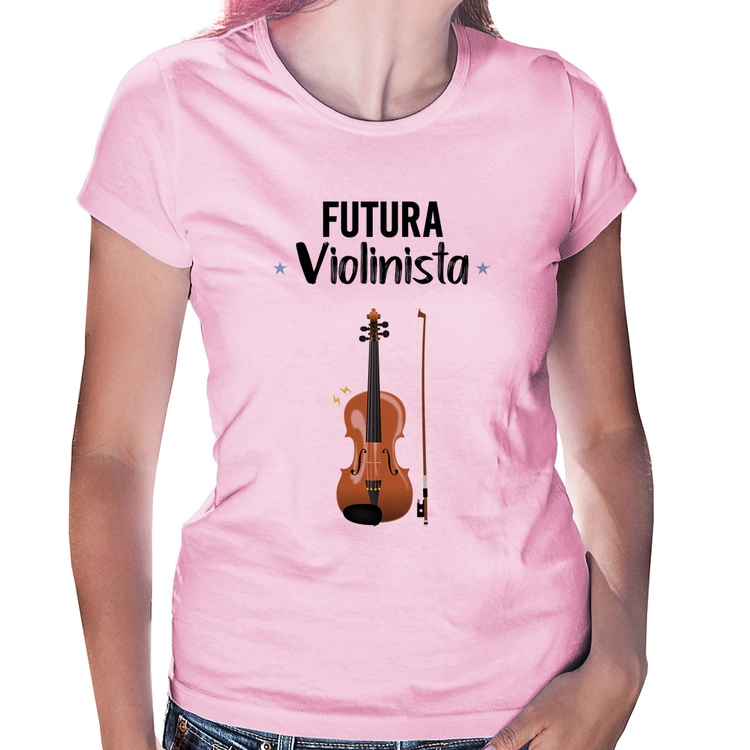 Baby Look Futura Violinista - Rosa Bebê