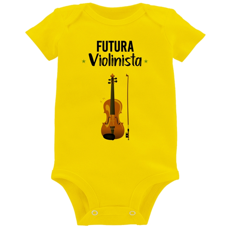 Body Bebê Futura Violinista - Amarelo