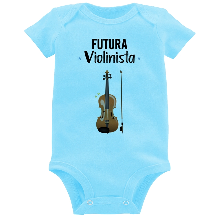 Body Bebê Futura Violinista - Azul Bebê