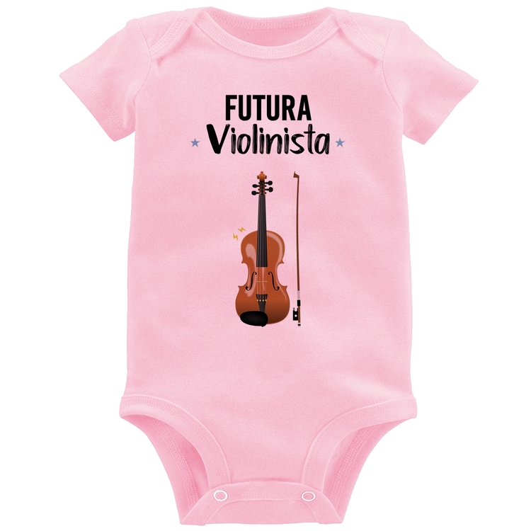 Body Bebê Futura Violinista - Rosa Bebê
