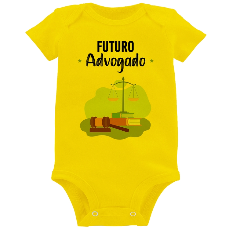 Body Bebê Futuro Advogado - Amarelo