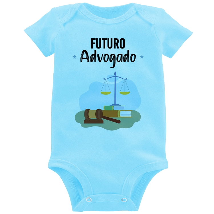 Body Bebê Futuro Advogado - Azul Bebê